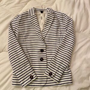 J.Crew striped blazer XXSM. Extra Extra small. Navy and white. New with tags.
